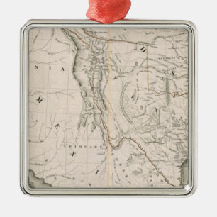 Kaart van Texas en de buurlanden Metalen Ornament