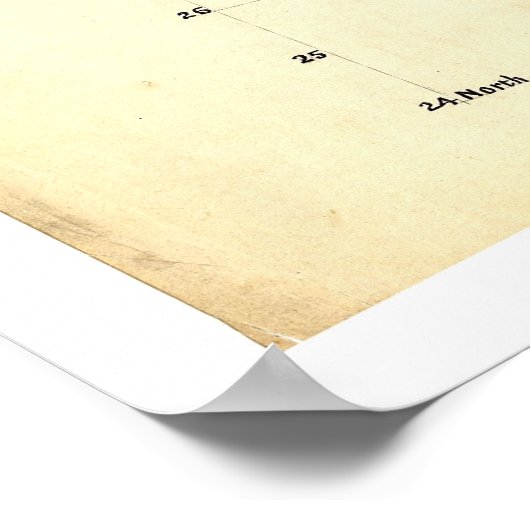 Kaart van Texas en Mexicaanse Staten met Tanner 18 Poster (Hoek)