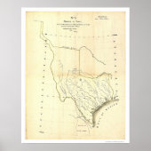 Kaart van Texas en Mexicaanse Staten met Tanner 18 Poster (Voorkant)