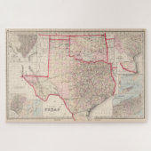 kaart van Texas en Oklahoma (1876) Legpuzzel (Horizontaal)