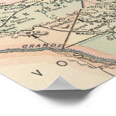  kaart van Texas en Oklahoma (1891) Poster (Hoek)