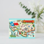 Kaart van Texas Greeting Briefkaart (Staand voorkant)