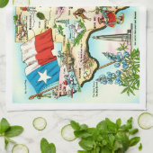 Kaart van Texas Groet Theedoek (Gevouwen)