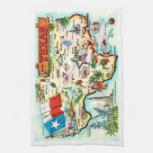 Kaart van Texas Groet Theedoek (Verticaal)