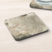 Kaart van Texas met County Borders Bier Onderzetter (Linkerzijde)