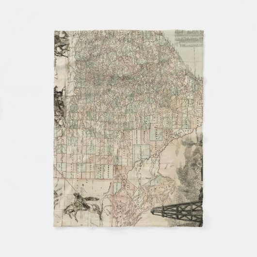 Kaart van Texas met County Borders Fleece Deken (Voorkant)