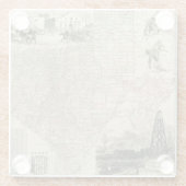 Kaart van Texas met County Borders Glazen Onderzetter (Achterkant)