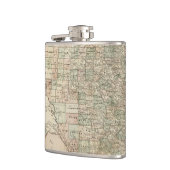 Kaart van Texas met County Borders Heupfles (Links)