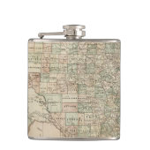 Kaart van Texas met County Borders Heupfles (Voorkant)