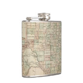 Kaart van Texas met County Borders Heupfles (Rechts)