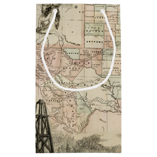 Kaart van Texas met County Borders Klein Cadeauzakje (Achterkant)