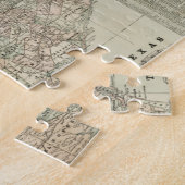 Kaart van Texas met County Borders Legpuzzel (Zijkant)