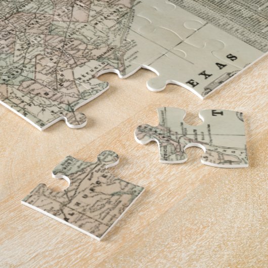 Kaart van Texas met County Borders Legpuzzel (Zijkant)