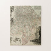 Kaart van Texas met County Borders Legpuzzel (Verticaal)