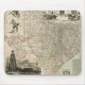Kaart van Texas met County Borders Muismat (Voorkant)
