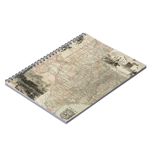 Kaart van Texas met County Borders Notitieboek (Linkerzijde)