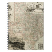 Kaart van Texas met County Borders Notitieboek (Voorkant)