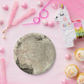 Kaart van Texas met County Borders Papieren Bordje (Feest)