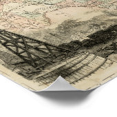 Kaart van Texas met County Borders Poster (Hoek)