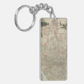 Kaart van Texas met County Borders Sleutelhanger (Voorkant Links)