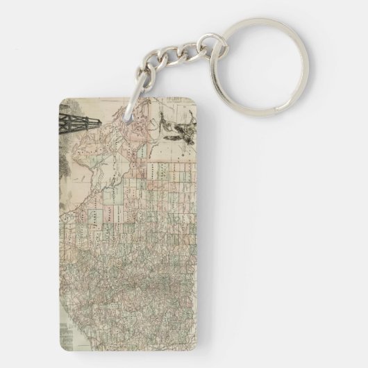 Kaart van Texas met County Borders Sleutelhanger (achterkant)