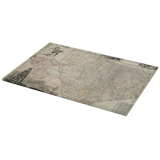 Kaart van Texas met County Borders Snijplank (Hoek)