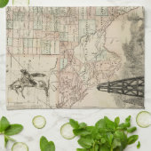 Kaart van Texas met County Borders Theedoek (Gevouwen)