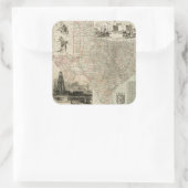 Kaart van Texas met County Borders Vierkante Sticker (Tas)