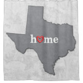 Kaart van TEXAS met THUIS en HART Douchegordijn (Voorkant)