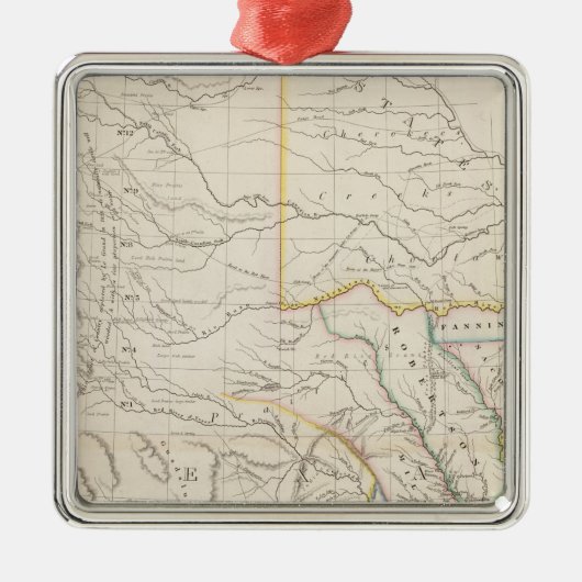 Kaart van Texas Metalen Ornament (Voorkant)