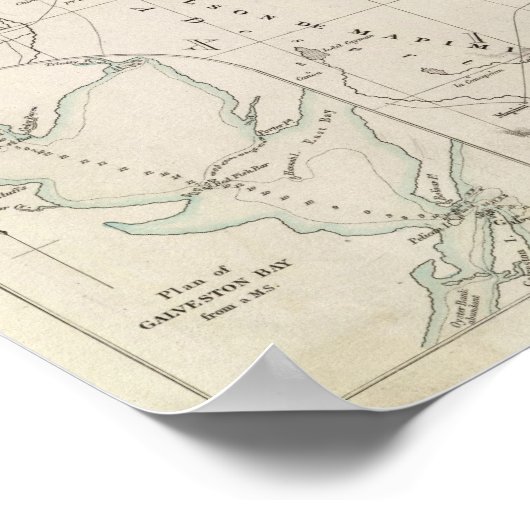 Kaart van Texas Poster (Hoek)