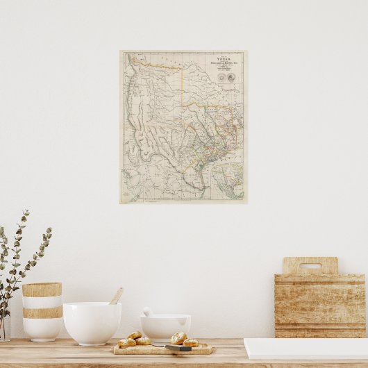Kaart van Texas Poster (Keuken)