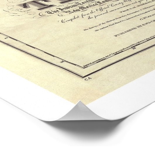 Kaart van Texas Territory door Colton 1872 Poster (Hoek)