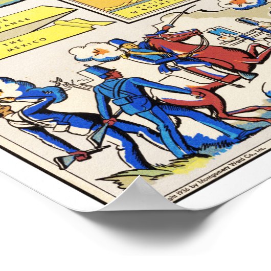 Kaart van Texas vanaf de honderdjarige tentoonstel Poster (Hoek)