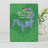 Kaart van Texoma meer USA. (Staand voorkant)