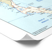 Kaart van Thailand Poster (Hoek)