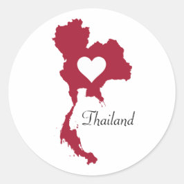 Kaart van Thailand Ronde Sticker