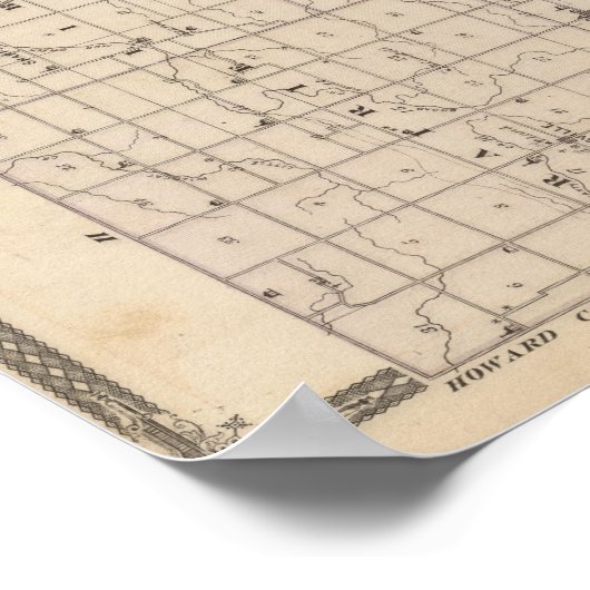 Kaart van Tipton County Poster (Hoek)