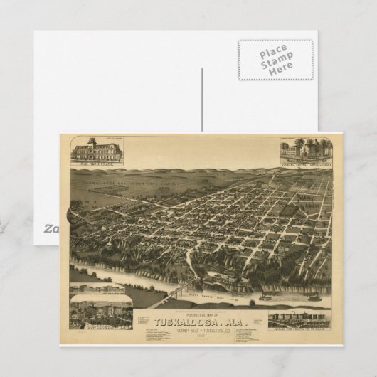  kaart van Tokaloosa, Alabama - 1887 (Voorkant / Achterkant)