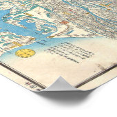  kaart van Tokio en de berg Fuji Japan (1843) Poster (Hoek)