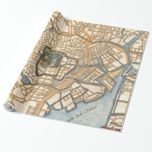  kaart van Tokio Japan (1752) Cadeaupapier