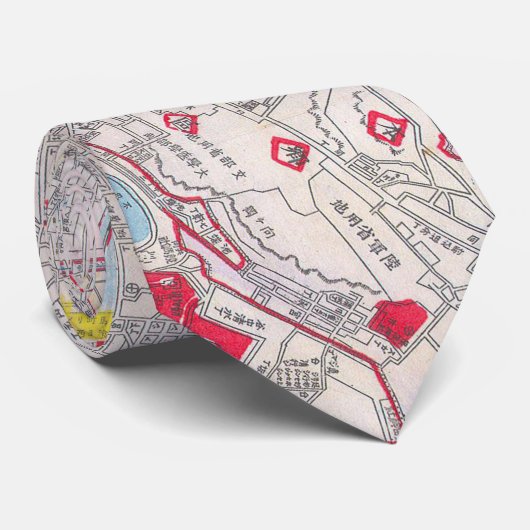 kaart van Tokio Japan (1880) Stropdas (Opgerold)