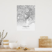 Kaart van Tokio Poster (Keuken)