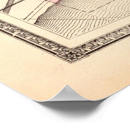  kaart van Toledo OH (1872) Poster (Hoek)