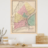  kaart van Toledo OH (1872) Poster (Keuken)