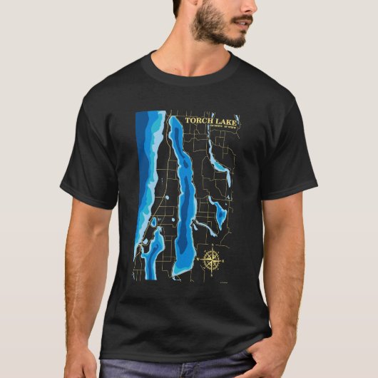 Kaart van Torch Lake Adventure T-shirt (Voorkant)