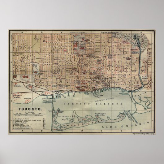  kaart van Toronto (1894) Poster (Voorkant)