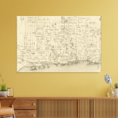  kaart van Toronto Canada (1880) Canvas Afdruk (Insitu (Woonkamer))