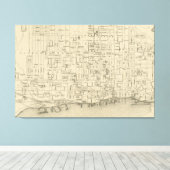  kaart van Toronto Canada (1880) Canvas Afdruk (Insitu (Houten vloer))