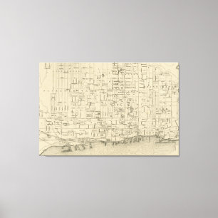 kaart van Toronto Canada (1880) Canvas Afdruk